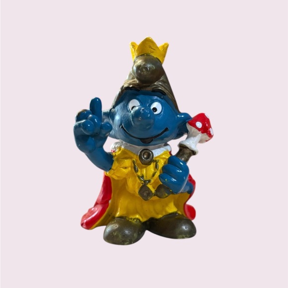 Schleich PEYO Vintage 1978 King Emperor Smurf Figure - Picture 1 of 4